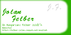 jolan felber business card